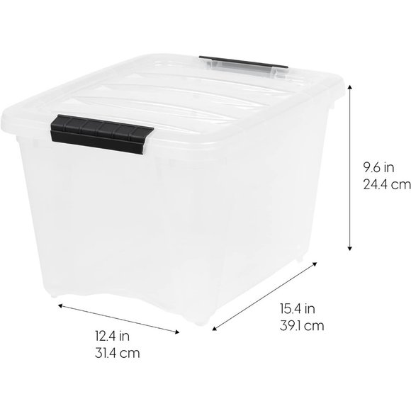 6 Pack 19qt Plastic Pearl Storage Bin with Lid and Secure Latching Buckl… - Picture 2 of 12